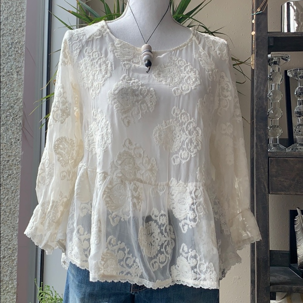 NWT. Line and dot. Silk top.  Size L